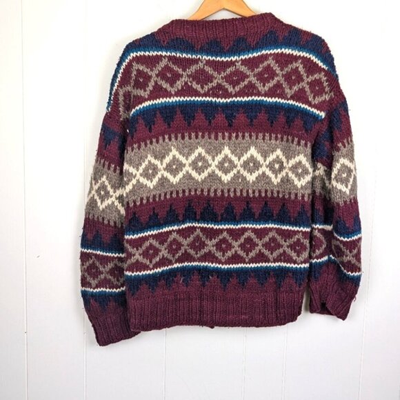Made in Ecuador Cozy Wool Button-Front Sweater for the Perfect Cottage Core Look - Picture 2 of 10